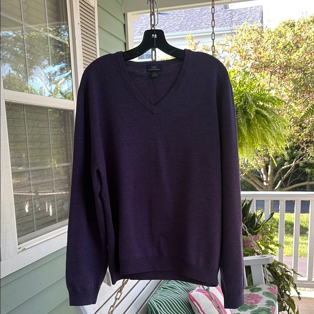 Brooks Brother Classic Purple V-Neck Sweater